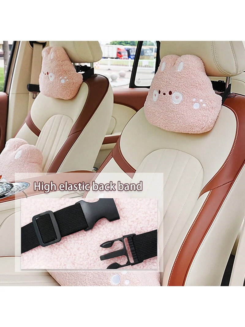 1 bucată tetiera mașină pernă pentru gât card gras iepure gras mașină pernă confortabilă pentru tetiera patru anotimpuri universală