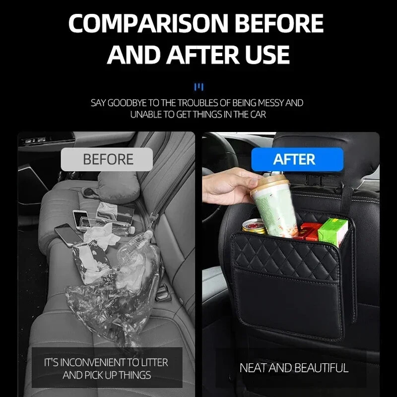 2024 Višenamjenska torba za pohranu autosjedalice Kožna torba za pohranu Vreća za smeće Vreća za pohranu Prijenosna kanta za smeće za većinu modela