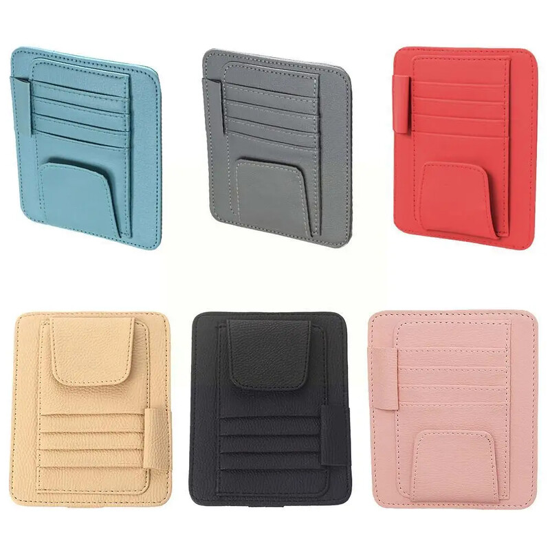 Parasolar pentru mașină Organizator de depozitare cu buzunar multifuncțional Accesorii pentru interior auto Husă pentru documente mașină Card de credit Ochelari de soare Suport pentru pixuri
