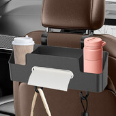 Cutie de depozitare pentru tetiera auto ABS, cu suport pentru pahare, tavă de masă pentru scaunul din spate, pentru accesorii de interior auto, 1 buc.