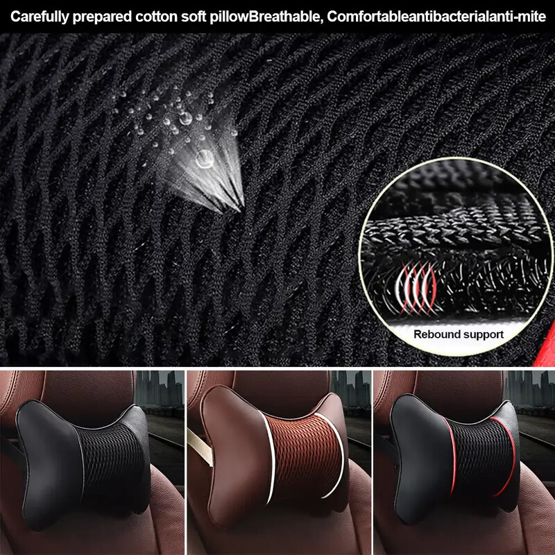 PU kožni pleteni jastuci za automobile Naslon za glavu Naslon za vrat Jastuk za potporu Dodaci za sjedala Automatski crni sigurnosni jastuk Univerzalni dekor