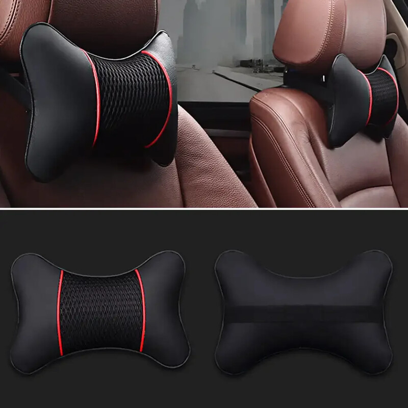 PU kožni pleteni jastuci za automobile Naslon za glavu Naslon za vrat Jastuk za potporu Dodaci za sjedala Automatski crni sigurnosni jastuk Univerzalni dekor