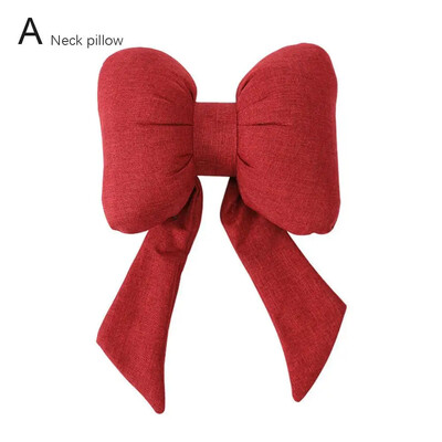 Arc drăguț din talie Scaun de mașină cu desene animate pentru mașină Tetiera pentru patru anotimpuri Pernă pentru mașină pentru femei Pernă pentru gât