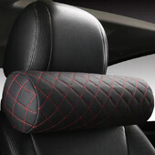 Luksusa automašīnas sēdekļa kakla spilvena galvas balsts automašīnas ādas atmiņas krēsls dzemdes kakla spilvens biroja krēsla sēdeklis, elpojošs cilindrisks galvas balsts