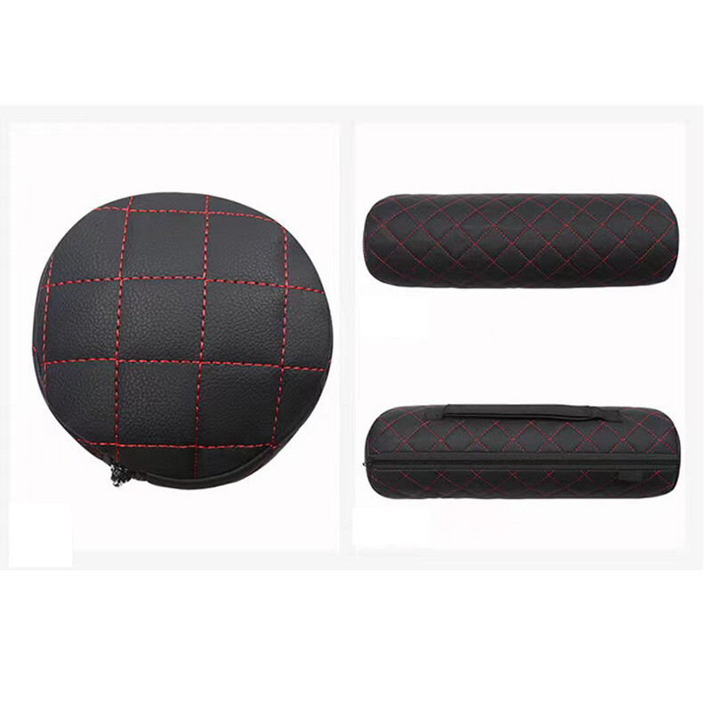 Luksusa automašīnas sēdekļa kakla spilvena galvas balsts automašīnas ādas atmiņas krēsls dzemdes kakla spilvens biroja krēsla sēdeklis, elpojošs cilindrisks galvas balsts