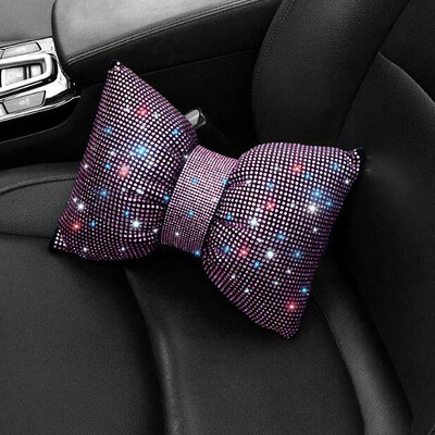 Automašīnas dimanta priekšgala galvas balsts kakla spilvens Creative Hot Rhinestone dāmu sēdekļa spilvens salona apdares aksesuāri 7 krāsu izvēle