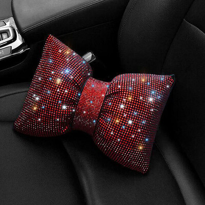 Automašīnas dimanta priekšgala galvas balsts kakla spilvens Creative Hot Rhinestone dāmu sēdekļa spilvens salona apdares aksesuāri 7 krāsu izvēle