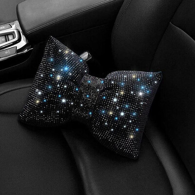 Automašīnas dimanta priekšgala galvas balsts kakla spilvens Creative Hot Rhinestone dāmu sēdekļa spilvens salona apdares aksesuāri 7 krāsu izvēle