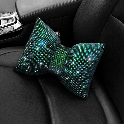 Automašīnas dimanta priekšgala galvas balsts kakla spilvens Creative Hot Rhinestone dāmu sēdekļa spilvens salona apdares aksesuāri 7 krāsu izvēle