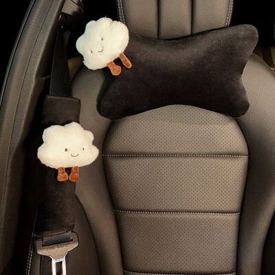 Slatki crtići u obliku oblaka Dodaci za unutrašnjost automobila Mekani plišani automobilski jastuk za vrat Naslon za glavu vozila Jastuk za sjedalo u obliku kosti