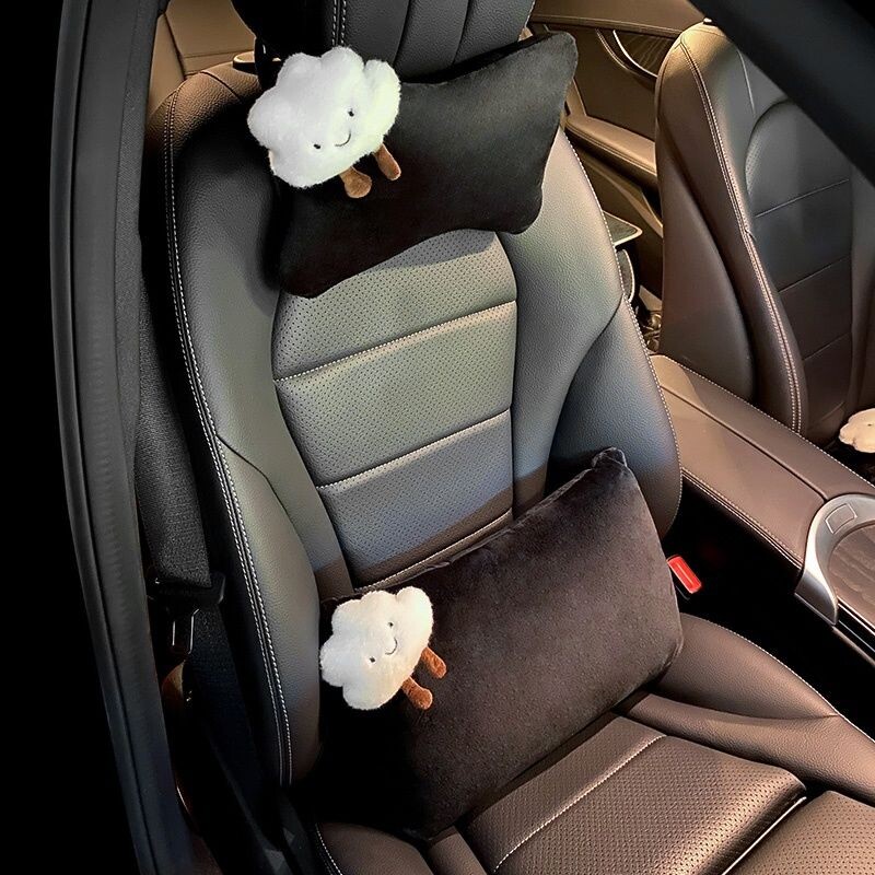 Slatki crtići u obliku oblaka Dodaci za unutrašnjost automobila Mekani plišani automobilski jastuk za vrat Naslon za glavu vozila Jastuk za sjedalo u obliku kosti