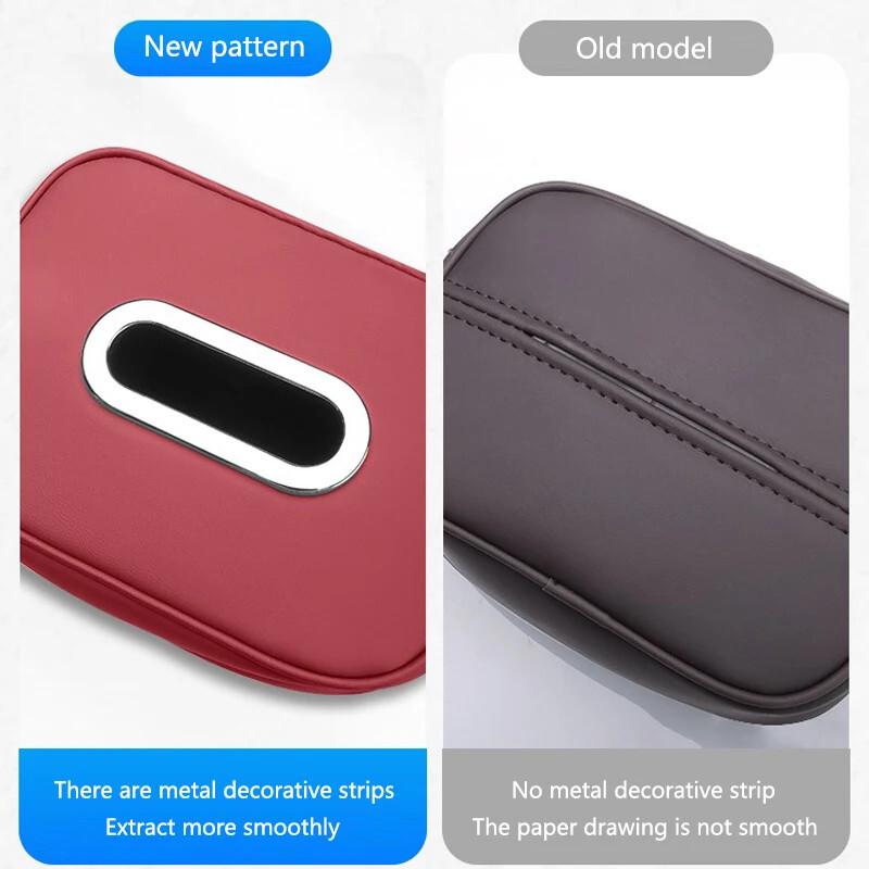 Držač kutije za maramice za automobil Koža od mikrovlakana Središnja konzola automobila Naslon za ruke Kutija za ubruse Štitnik za sunce Maramica za stražnje sjedalo s remenom za pričvršćivanje