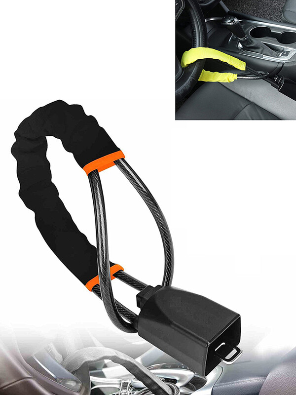 1 комплект Предотвратяване на кражба против устройство за заключване за камион SUV Ван RV Универсално заключване на волана на автомобила с катарами за предпазни колани Здраво заключване