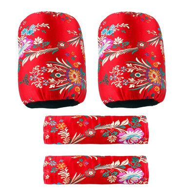 2 para starokineskog stila cvjetnog jastuka za naslon za glavu + komplet presvlaka za pojas automobila