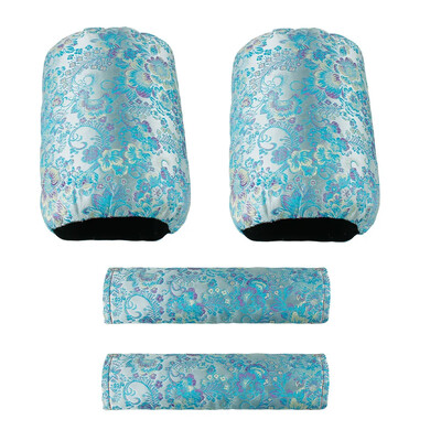 2 para starokineskog stila cvjetnog jastuka za naslon za glavu + komplet presvlaka za pojas automobila