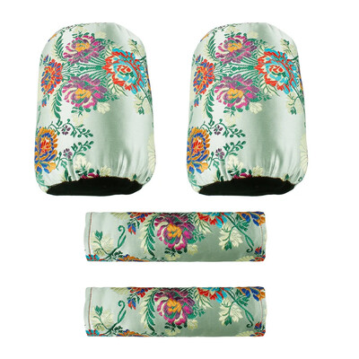 2 para starokineskog stila cvjetnog jastuka za naslon za glavu + komplet presvlaka za pojas automobila