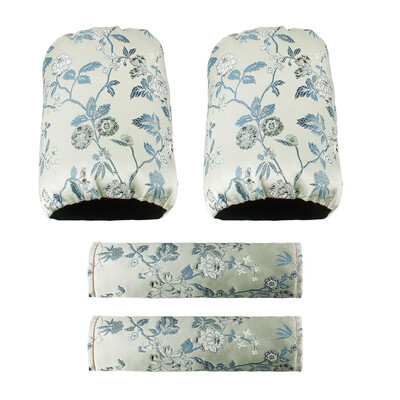2 para starokineskog stila cvjetnog jastuka za naslon za glavu + komplet presvlaka za pojas automobila