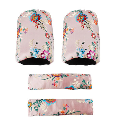 2 para starokineskog stila cvjetnog jastuka za naslon za glavu + komplet presvlaka za pojas automobila