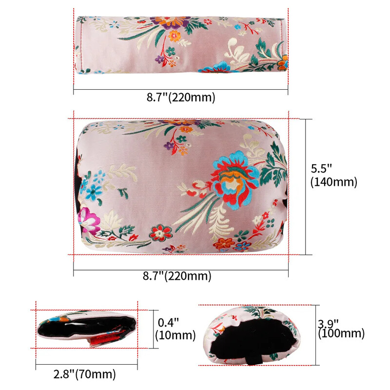 2 para starokineskog stila cvjetnog jastuka za naslon za glavu + komplet presvlaka za pojas automobila