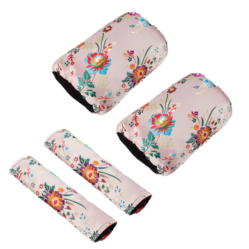 2 para starokineskog stila cvjetnog jastuka za naslon za glavu + komplet presvlaka za pojas automobila