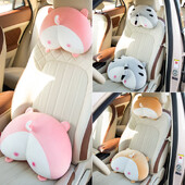 Pluș Corgi Dog Butt Car Perna pentru gât Pernă drăguță pentru mașină Pig Butt Lombar Set Set Creative Cartoon Car Car Cartoon Perna pentru gât Accesorii