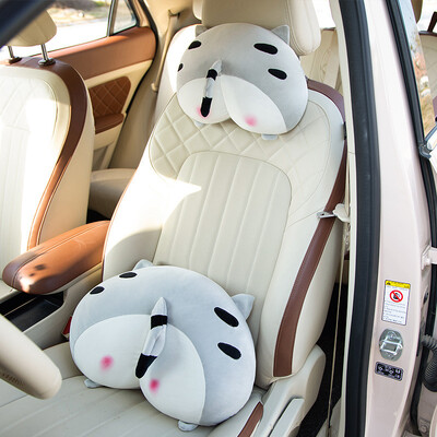 Pluș Corgi Dog Butt Car Perna pentru gât Pernă drăguță pentru mașină Pig Butt Lombar Set Set Creative Cartoon Car Car Cartoon Perna pentru gât Accesorii