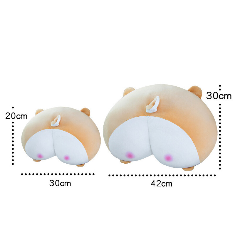 Pluș Corgi Dog Butt Car Perna pentru gât Pernă drăguță pentru mașină Pig Butt Lombar Set Set Creative Cartoon Car Car Cartoon Perna pentru gât Accesorii