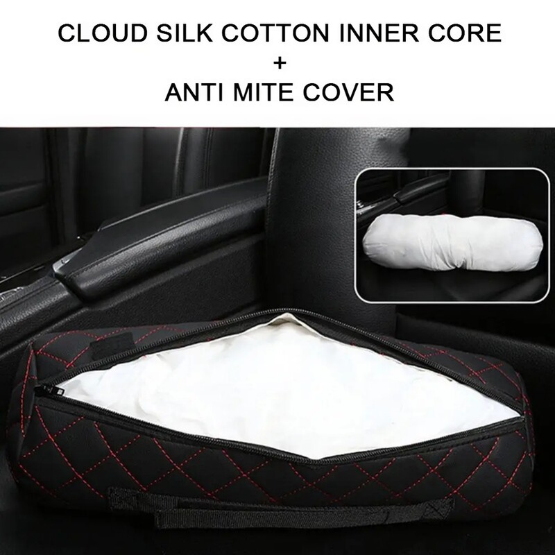 Cilindru universal super moale din piele Tetiera pentru mașină, cu spumă cu memorie, respirabilă, pernă pentru cap, suport pentru gât, pernă de odihnă, accesorii auto