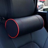 Pernă pentru gât mașină din spumă cu memorie/piele naturală auto cervical rulou rotund scaun de birou susține tetieră suport pernă pernă neagră