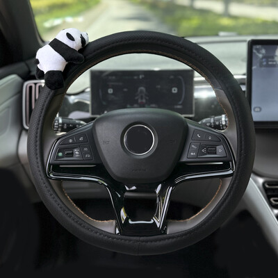 Slatka crtana lutka Panda Ice Silk Dodaci za unutrašnjost automobila Sjedalo Naslon za glavu Jastuk za vrat Potpora Univerzalna navlaka za auto sigurnosni pojas