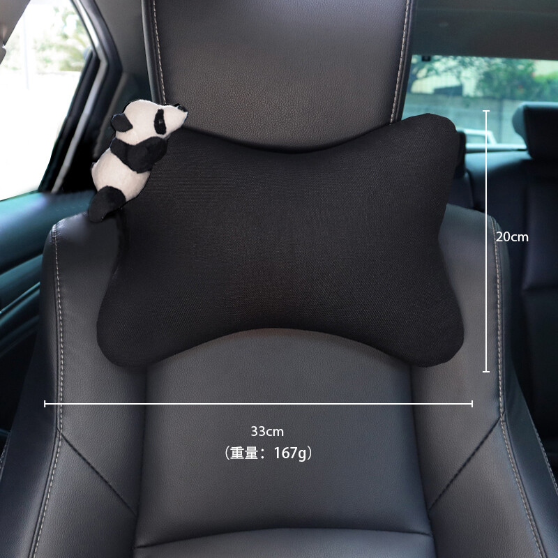 Slatka crtana lutka Panda Ice Silk Dodaci za unutrašnjost automobila Sjedalo Naslon za glavu Jastuk za vrat Potpora Univerzalna navlaka za auto sigurnosni pojas