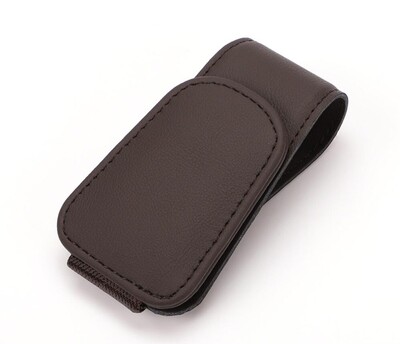 Suport pentru ochelari de soare pentru parasolar de mașină, suport de fixare pentru ochelari de vedere din piele, suport magnetic pentru ochelari și clemă pentru card de bilet