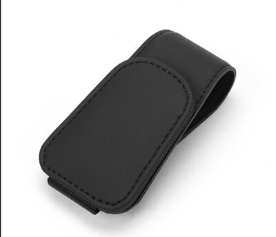 Suport pentru ochelari de soare pentru parasolar de mașină, suport de fixare pentru ochelari de vedere din piele, suport magnetic pentru ochelari și clemă pentru card de bilet