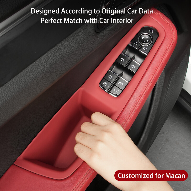 Za Porsche Macan LHD vrata automobila Unutarnja ručka Poklopac ploče Ručka na vratima Organizator za pohranu Zaštitne naljepnice Dodaci za interijer