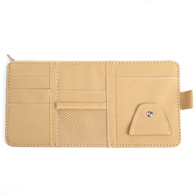 Prijenosna torba za pohranu od PU kože Krov automobila Organizator s patentnim zatvaračem s više džepova Mrežasta torba Torbica za kartice s olovkom Dodaci za automobil Naprava za interijer