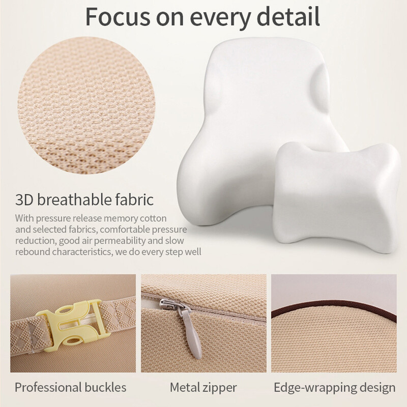 Jastuk za vozača automobila od memorijske pjene Automobilska lumbalna potpora Jastuk za leđa Meka autosjedalica Jastuk za vrat Automatski jastuk za pranje Jastuk Accesorios