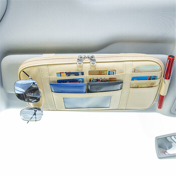 Car Styling Shade Storage Bag Multifunction Car Visor Organizer Τηλέφωνο Θήκη για γυαλιά ηλίου Θήκη κάρτας Θήκη αποθήκευσης εισιτηρίων