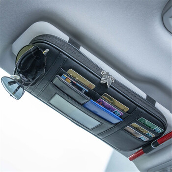 Car Styling Shade Storage Bag Multifunction Car Visor Organizer Τηλέφωνο Θήκη για γυαλιά ηλίου Θήκη κάρτας Θήκη αποθήκευσης εισιτηρίων