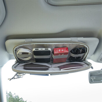 Car Styling Shade Storage Bag Multifunction Car Visor Organizer Τηλέφωνο Θήκη για γυαλιά ηλίου Θήκη κάρτας Θήκη αποθήκευσης εισιτηρίων