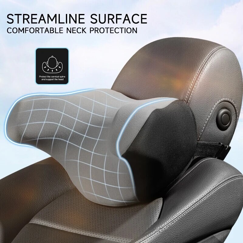 1 PC Tetiera pentru cap în formă de U pentru mașină, fără pernă strâmbă pentru gât Accesorii pentru mașină, somn de călătorie, pernă pentru gât din bumbac cu memorie în formă de U