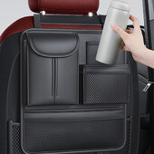 Geantă de depozitare pentru spate a scaunului auto Cutie de depozitare din piele multifuncțională Geantă de depozitare a mașinii cu cutii de șervețele Amenajare Aranjarea interiorului mașinii