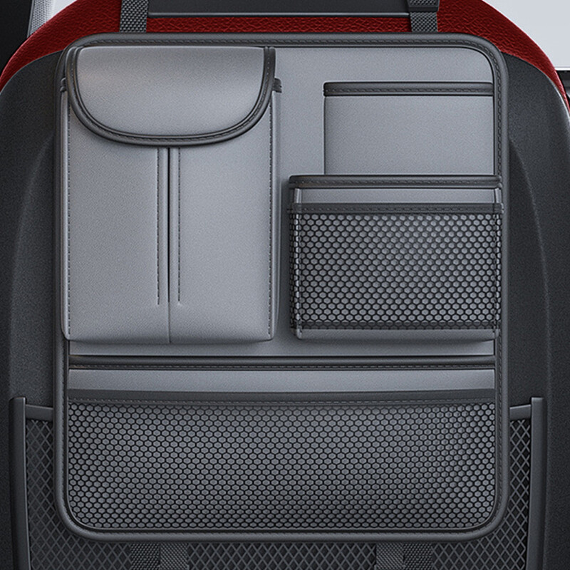 Geantă de depozitare pentru spate a scaunului auto Cutie de depozitare din piele multifuncțională Geantă de depozitare a mașinii cu cutii de șervețele Amenajare Aranjarea interiorului mașinii