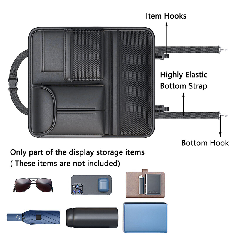 Geantă de depozitare pentru spate a scaunului auto Cutie de depozitare din piele multifuncțională Geantă de depozitare a mașinii cu cutii de șervețele Amenajare Aranjarea interiorului mașinii