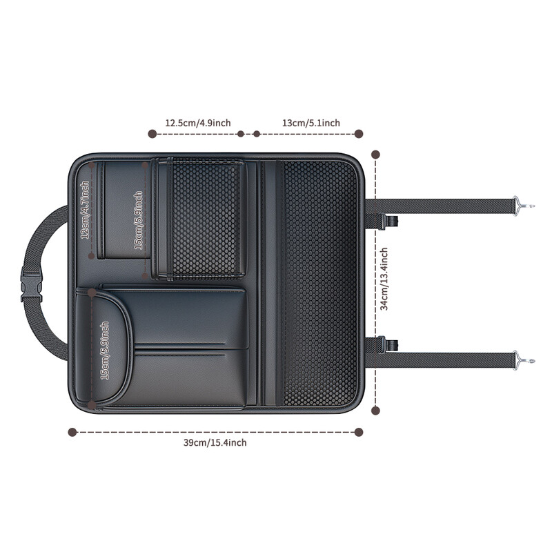 Geantă de depozitare pentru spate a scaunului auto Cutie de depozitare din piele multifuncțională Geantă de depozitare a mașinii cu cutii de șervețele Amenajare Aranjarea interiorului mașinii