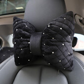 1PC Качествена диамантена възглавница за врата на автомобила със стрази Автоматична облегалка за глава Поддръжка на седалка Възглавници за кръста Кристални аксесоари за автомобилен интериор