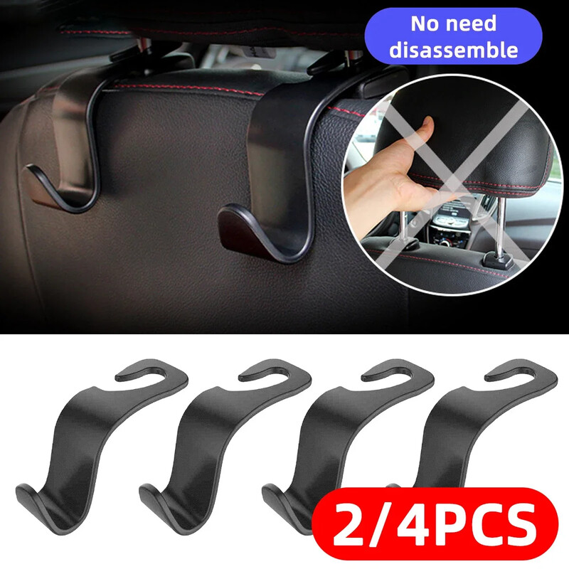 Scaun cu cârlig ascuns multifuncțional, interior creativ al mașinii, accesorii auto, spătar, mașină de actualizare a texturii din fibră de carbon