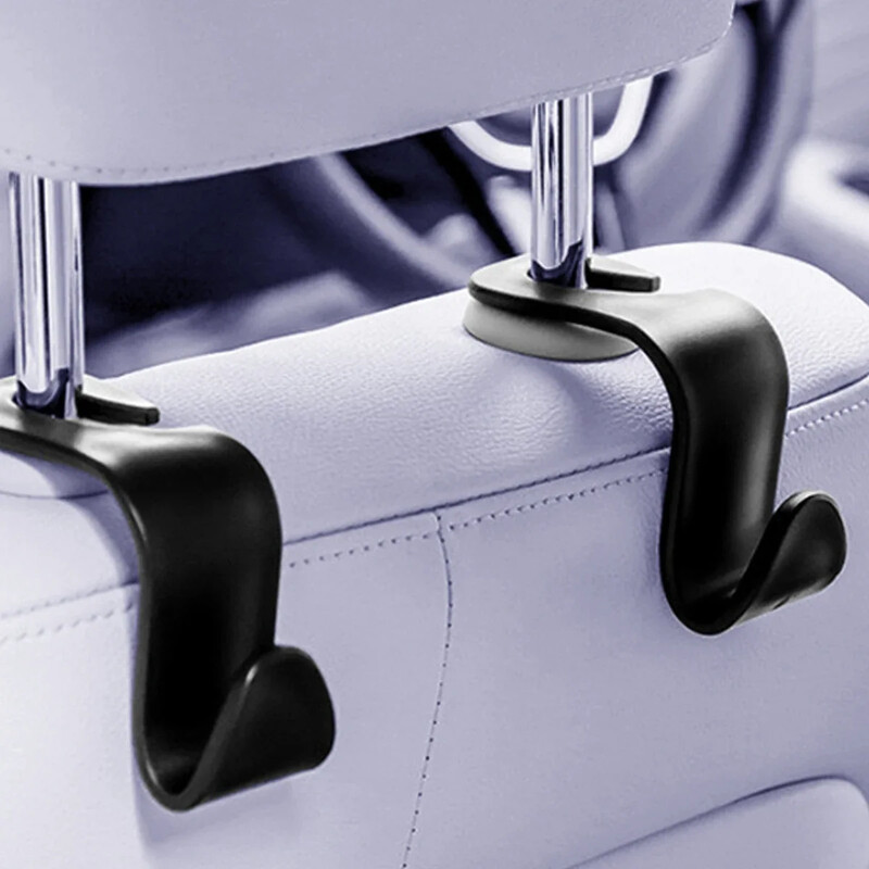 Scaun cu cârlig ascuns multifuncțional, interior creativ al mașinii, accesorii auto, spătar, mașină de actualizare a texturii din fibră de carbon