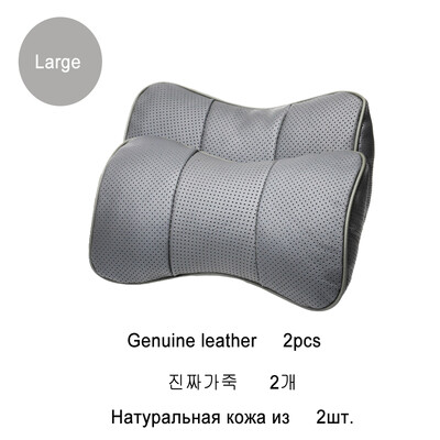 Jastuk za automobil od prave kože od 2 komada, prozračni, jastuk za automobilski naslon za glavu, univerzalni mekani jastuk za naslon za glavu za automobil