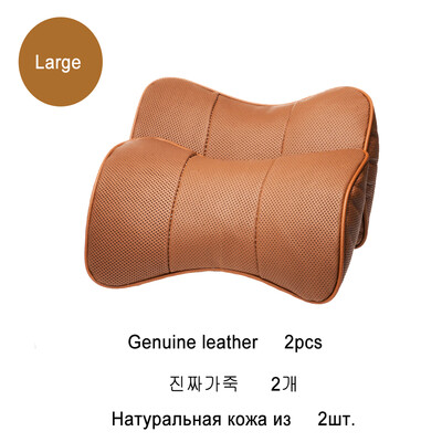 Jastuk za automobil od prave kože od 2 komada, prozračni, jastuk za automobilski naslon za glavu, univerzalni mekani jastuk za naslon za glavu za automobil