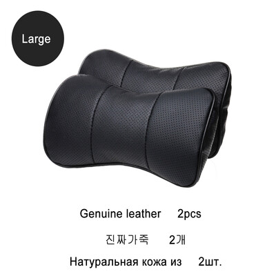 Jastuk za automobil od prave kože od 2 komada, prozračni, jastuk za automobilski naslon za glavu, univerzalni mekani jastuk za naslon za glavu za automobil
